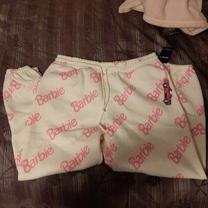 1XL Plus Barbie Sweatpants White/ Pink Forever 21